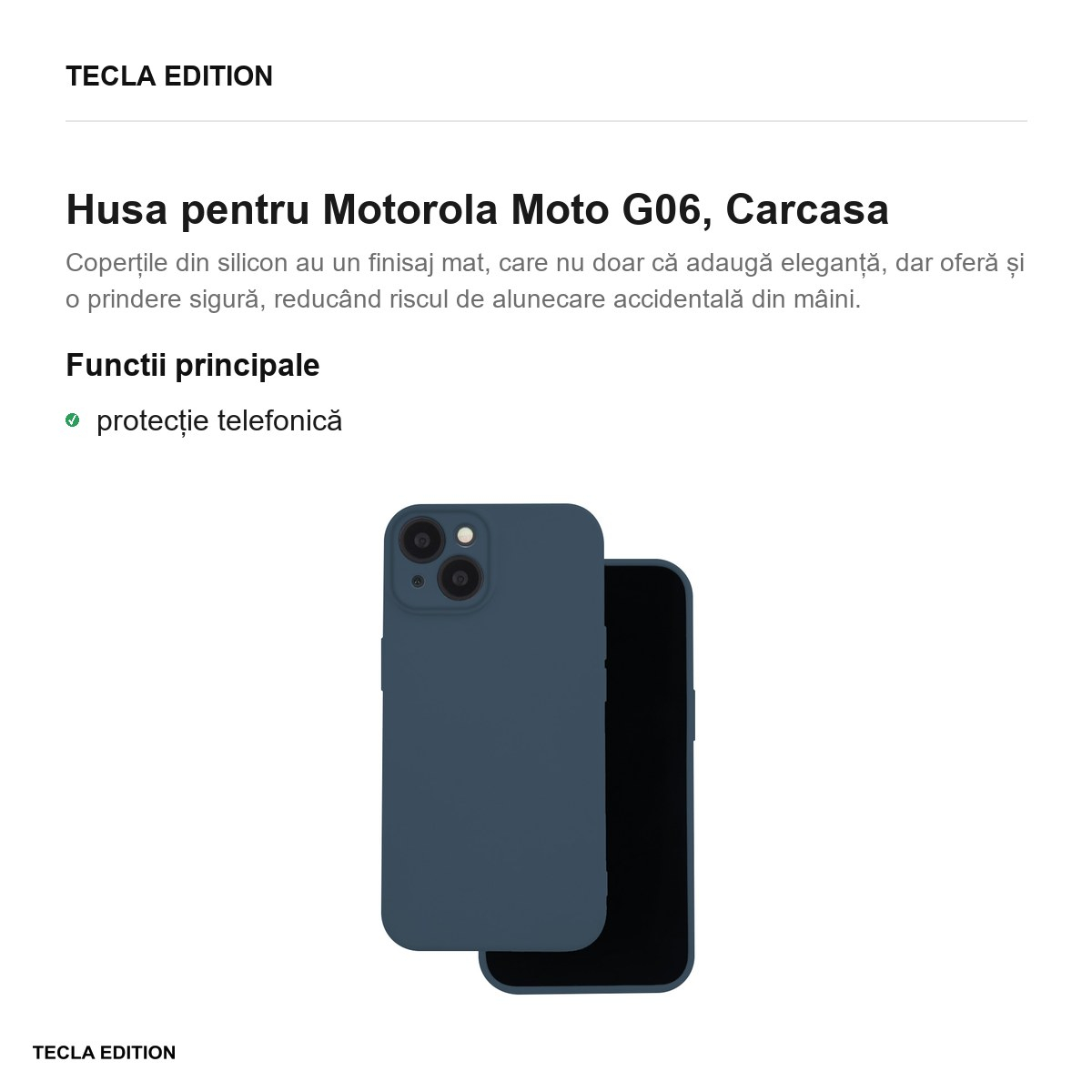 Husa Silicon pentru Motorola Moto G06, Carcasa, Albastru inchis [2]