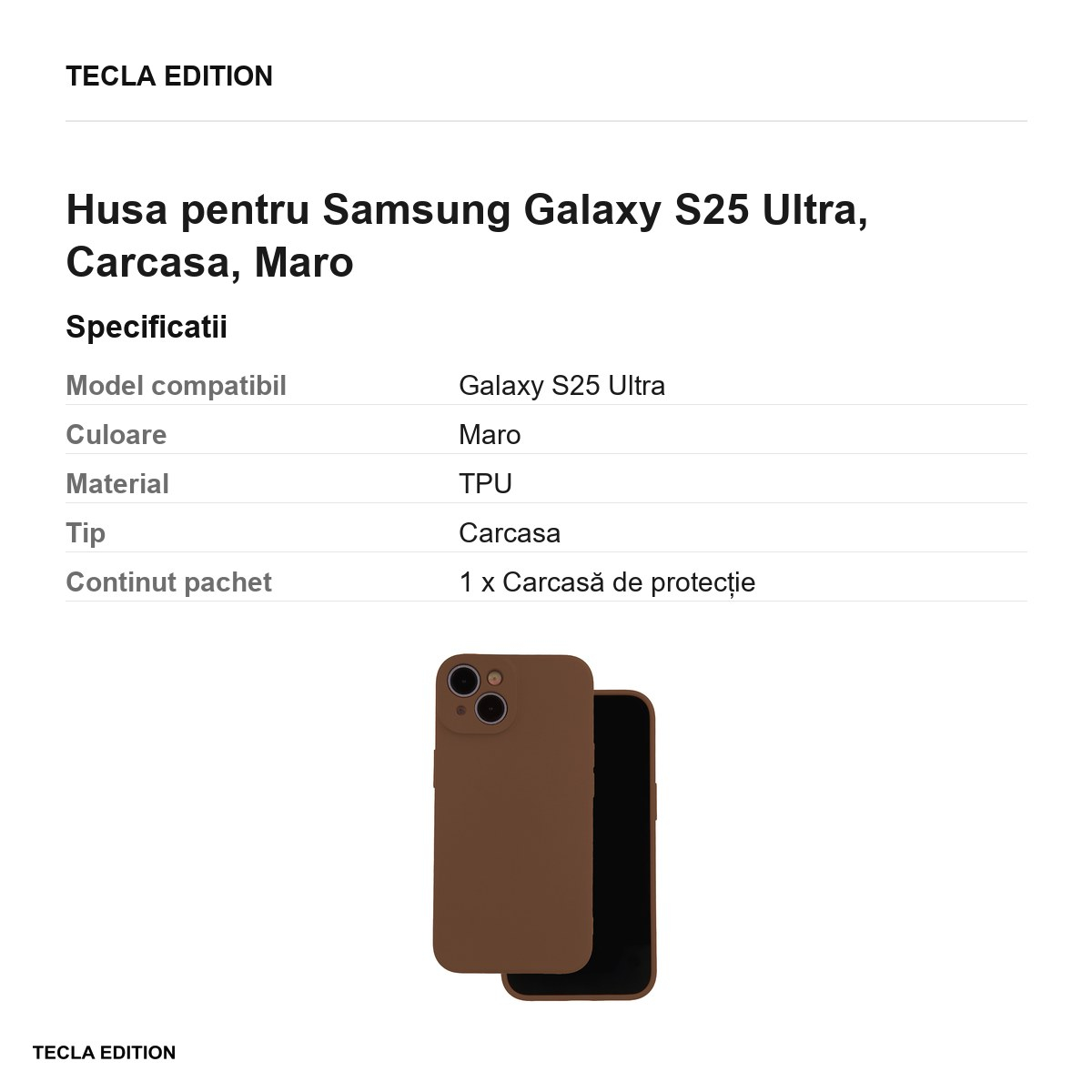 Husa Silicon pentru Samsung Galaxy S25 Ultra, Carcasa, Maro [3]