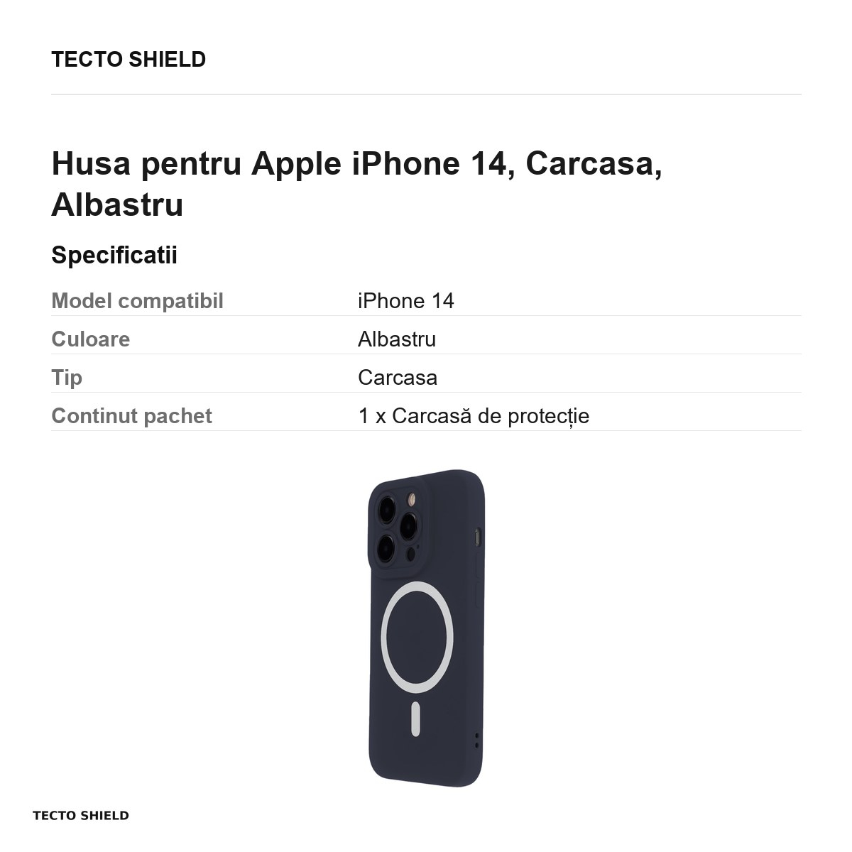 Husa Silicon Soft Mag pentru Apple iPhone 14, Carcasa, Albastru [3]