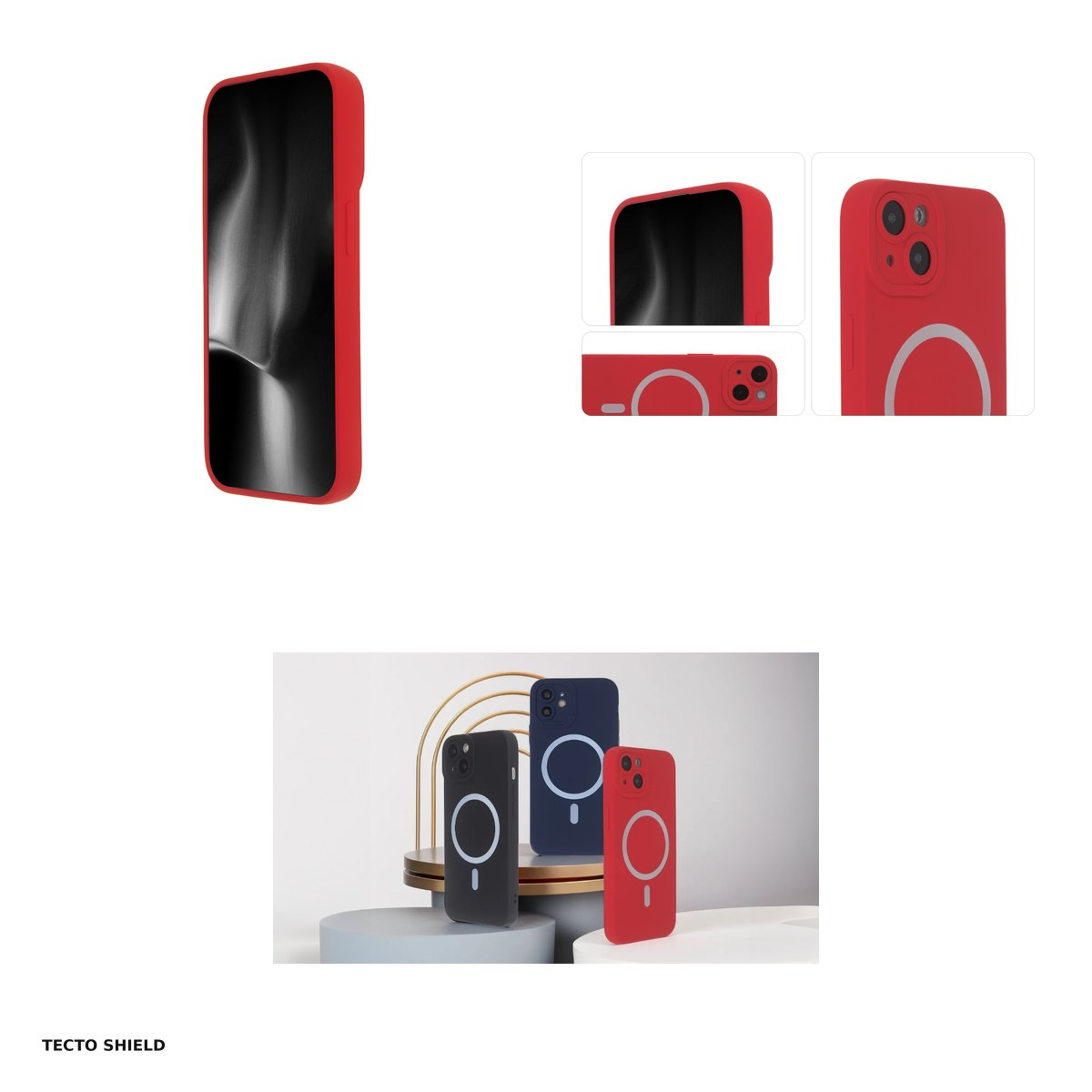 Husa Silicon Soft Mag pentru Apple iPhone 15 Pro, Carcasa, Rosu [4]