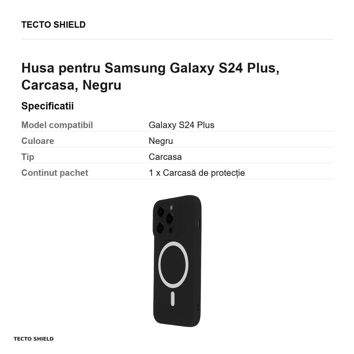 Husa Silicon Soft Mag pentru Samsung Galaxy S24 Plus, Carcasa, Negru [3]
