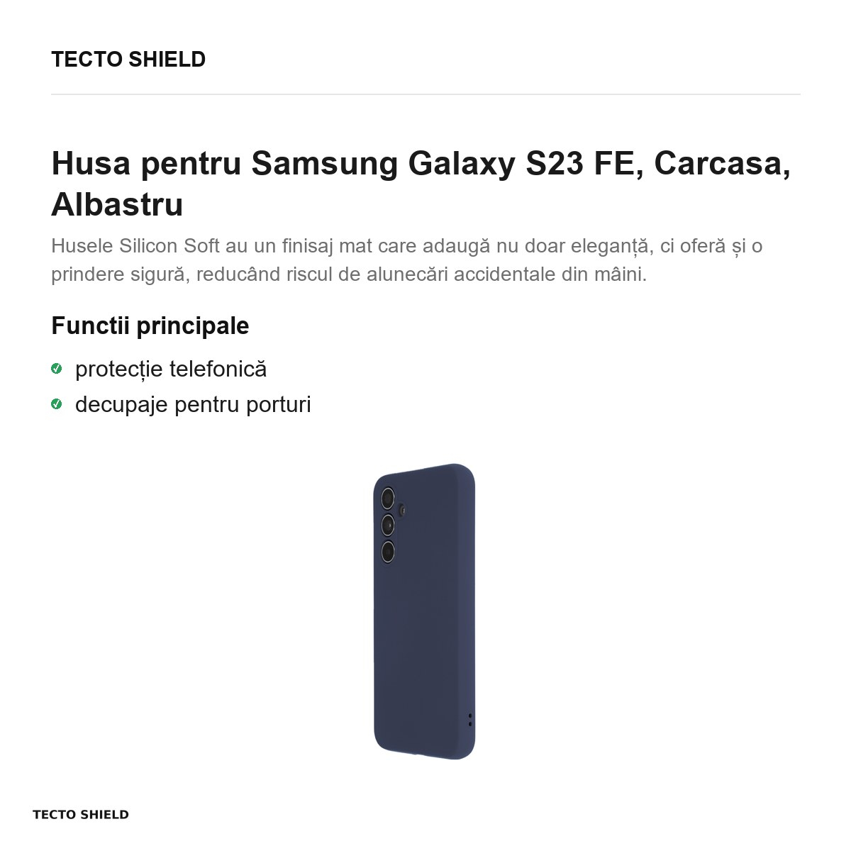 Husa Silicon Soft pentru Samsung Galaxy S23 FE, Carcasa, Albastru [2]