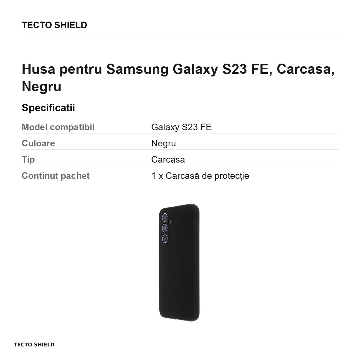 Husa Silicon Soft pentru Samsung Galaxy S23 FE, Carcasa, Negru [3]