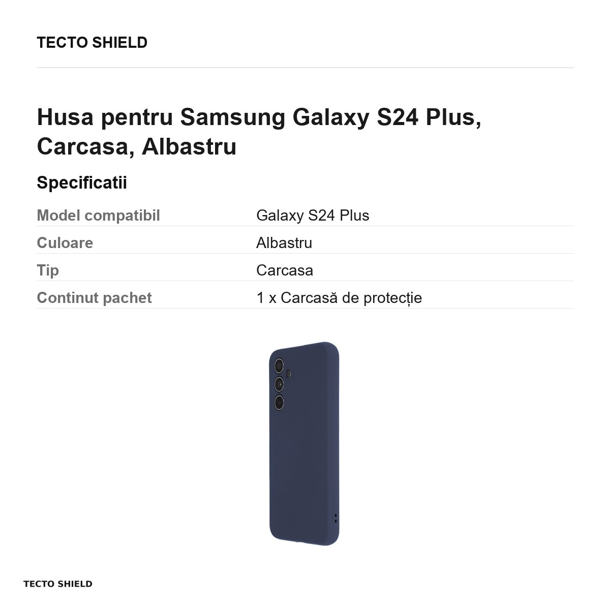 Husa Silicon Soft pentru Samsung Galaxy S24 Plus, Carcasa, Albastru [3]