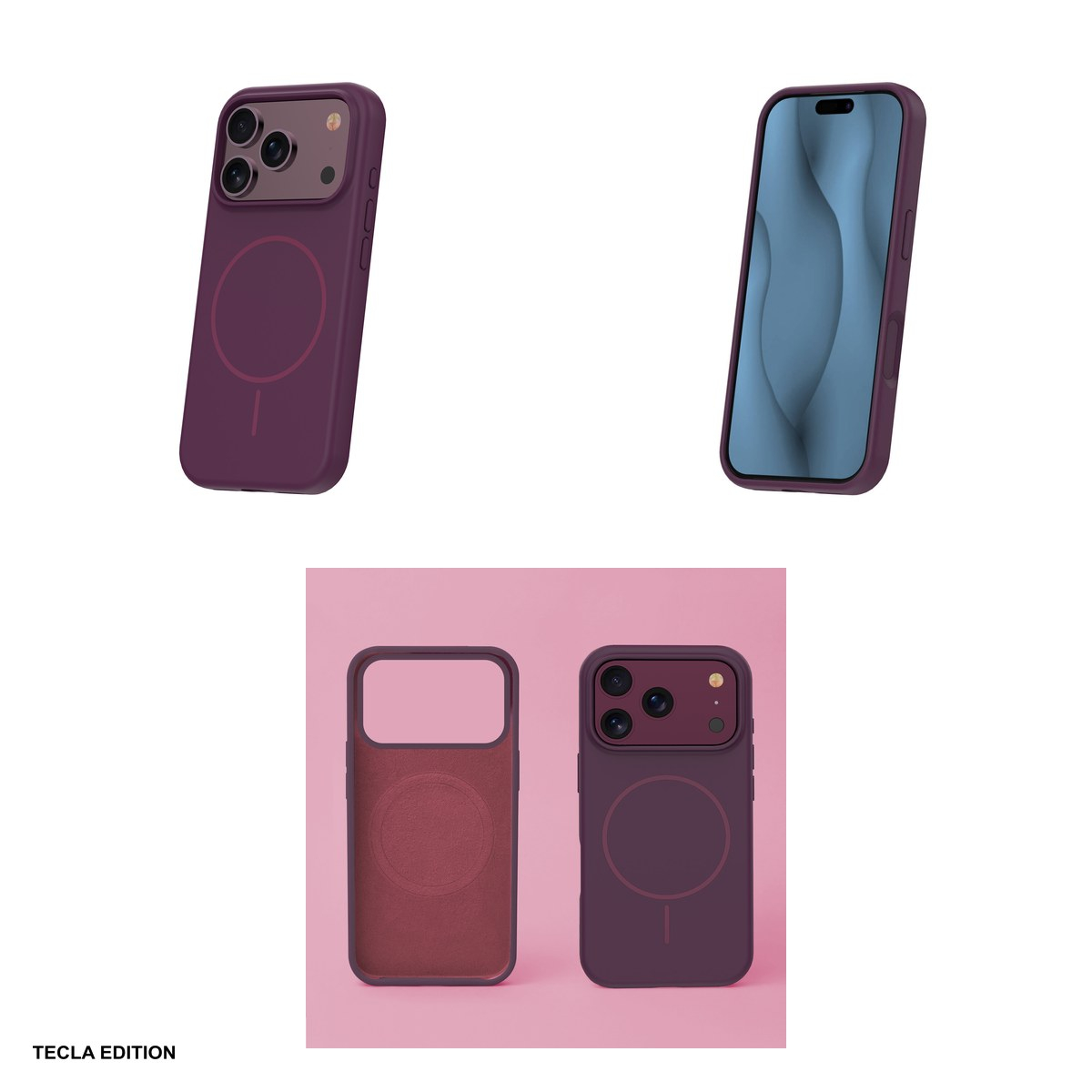 Husa Silicone Thin Mag cherry pentru Apple iPhone 17 Pro Max, iPhone 18 Pro Max, Carcasa magnetica, Visiniu [4]