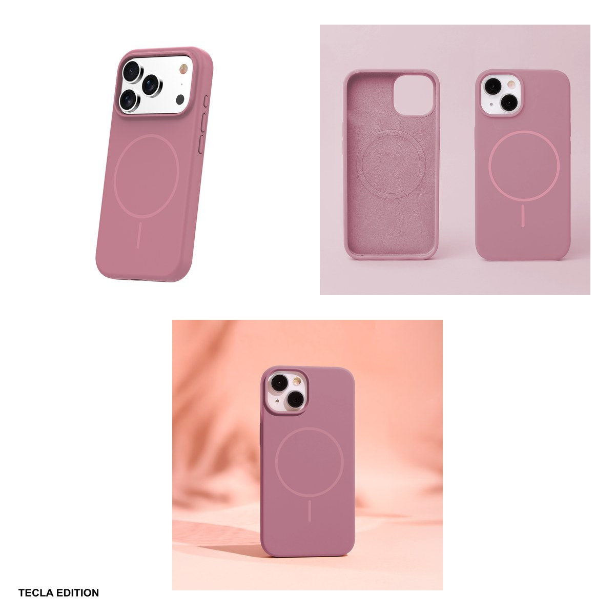 Husa Silicone Thin Mag pentru Apple iPhone 15 Pro, Carcasa magnetica, Roz [4]