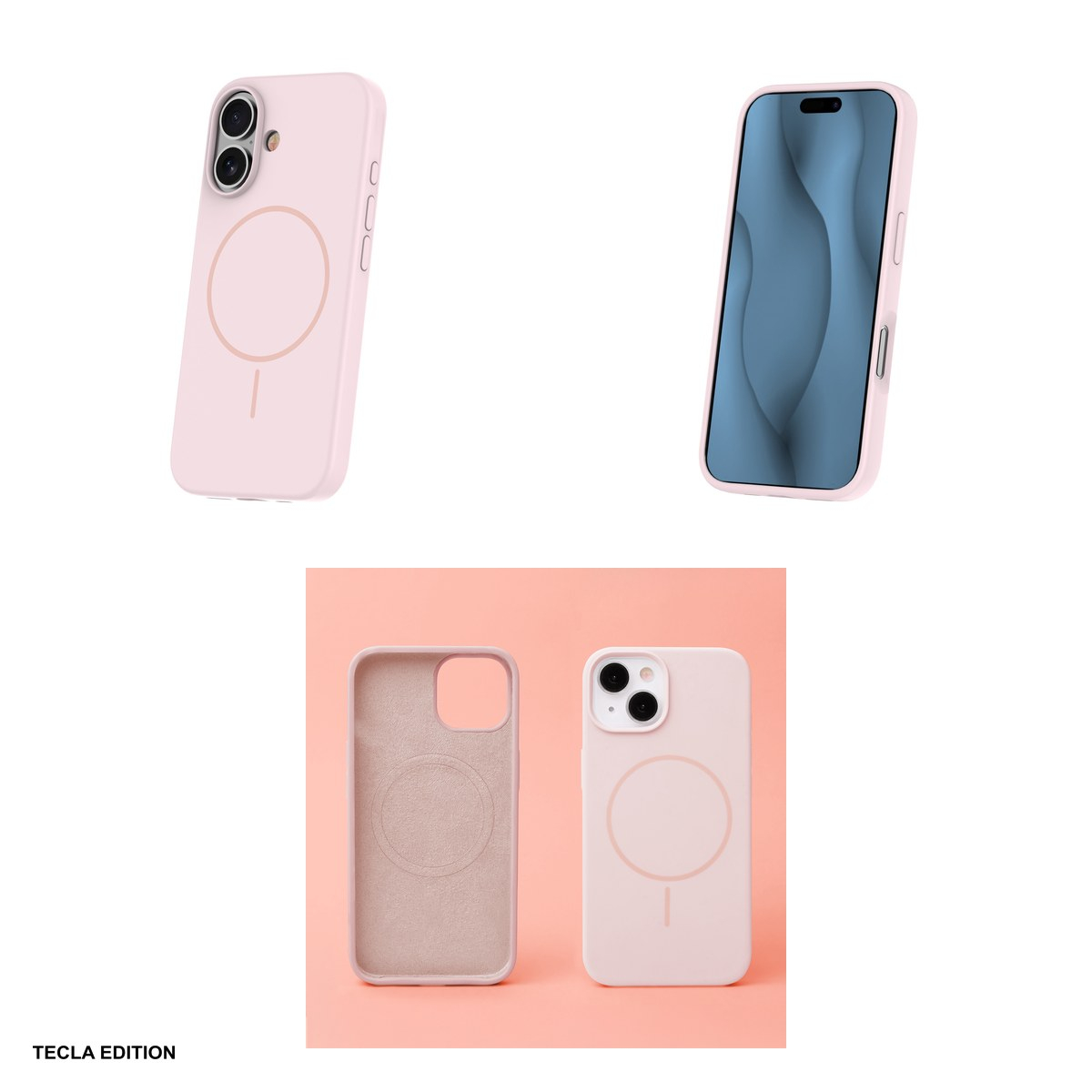Husa Silicone Thin Mag pentru Apple iPhone 16e, iPhone 17e, Carcasa magnetica, Roz [4]