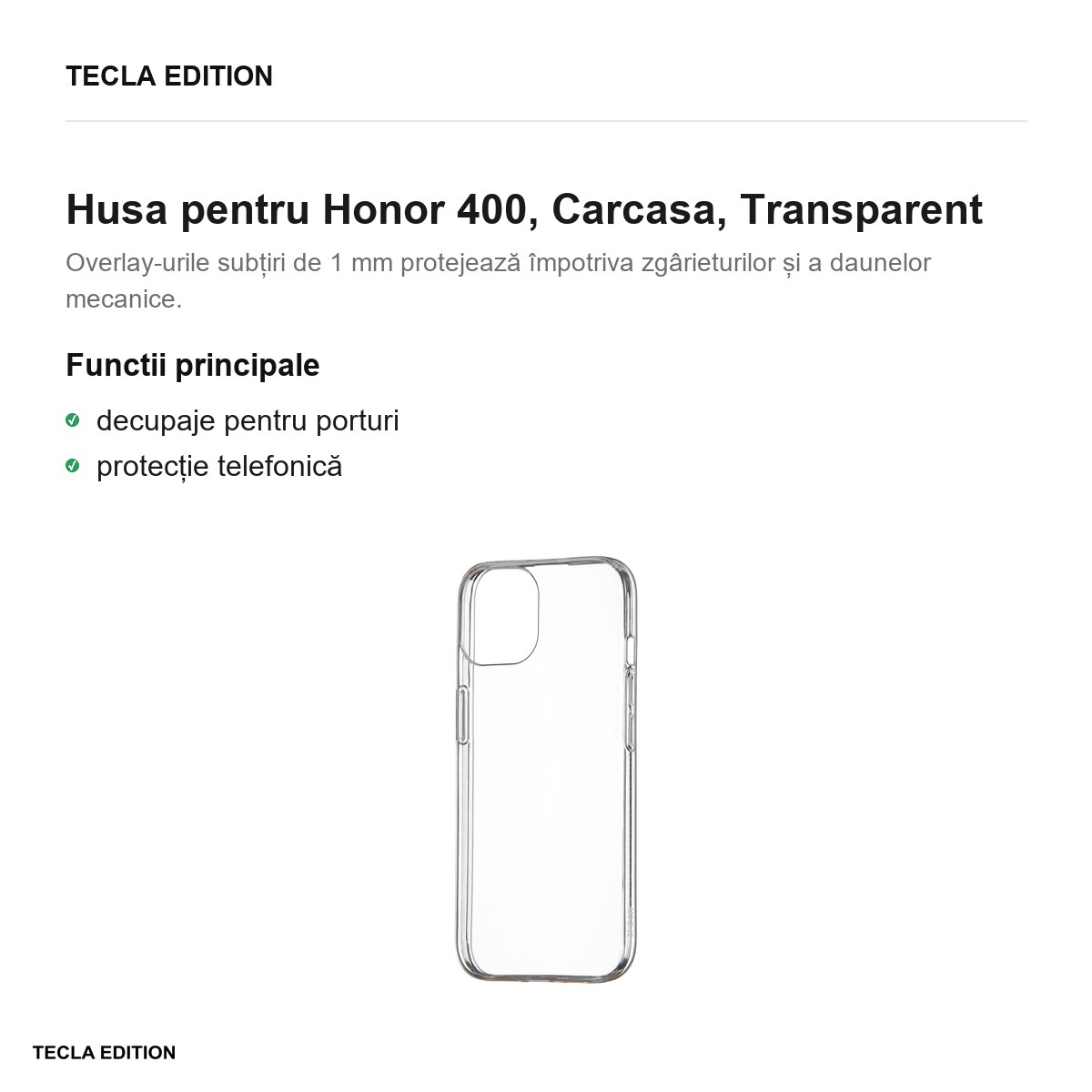 Husa Slim 1 mm pentru Honor 400, Carcasa, Transparent [2]