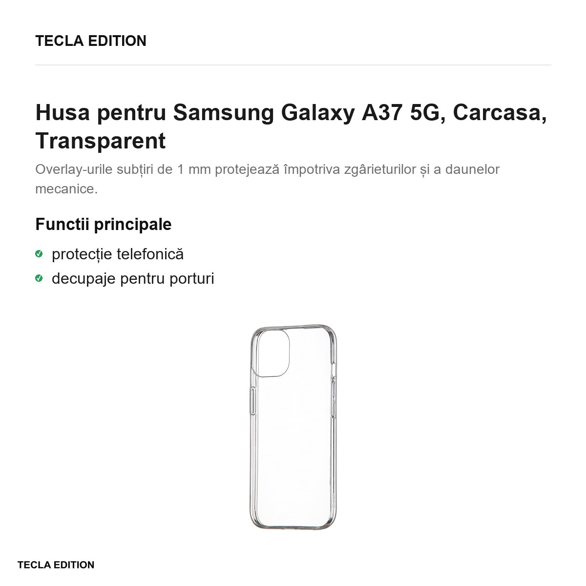 Husa Slim 1 mm pentru Samsung Galaxy A37 5G, Carcasa, Transparent [2]