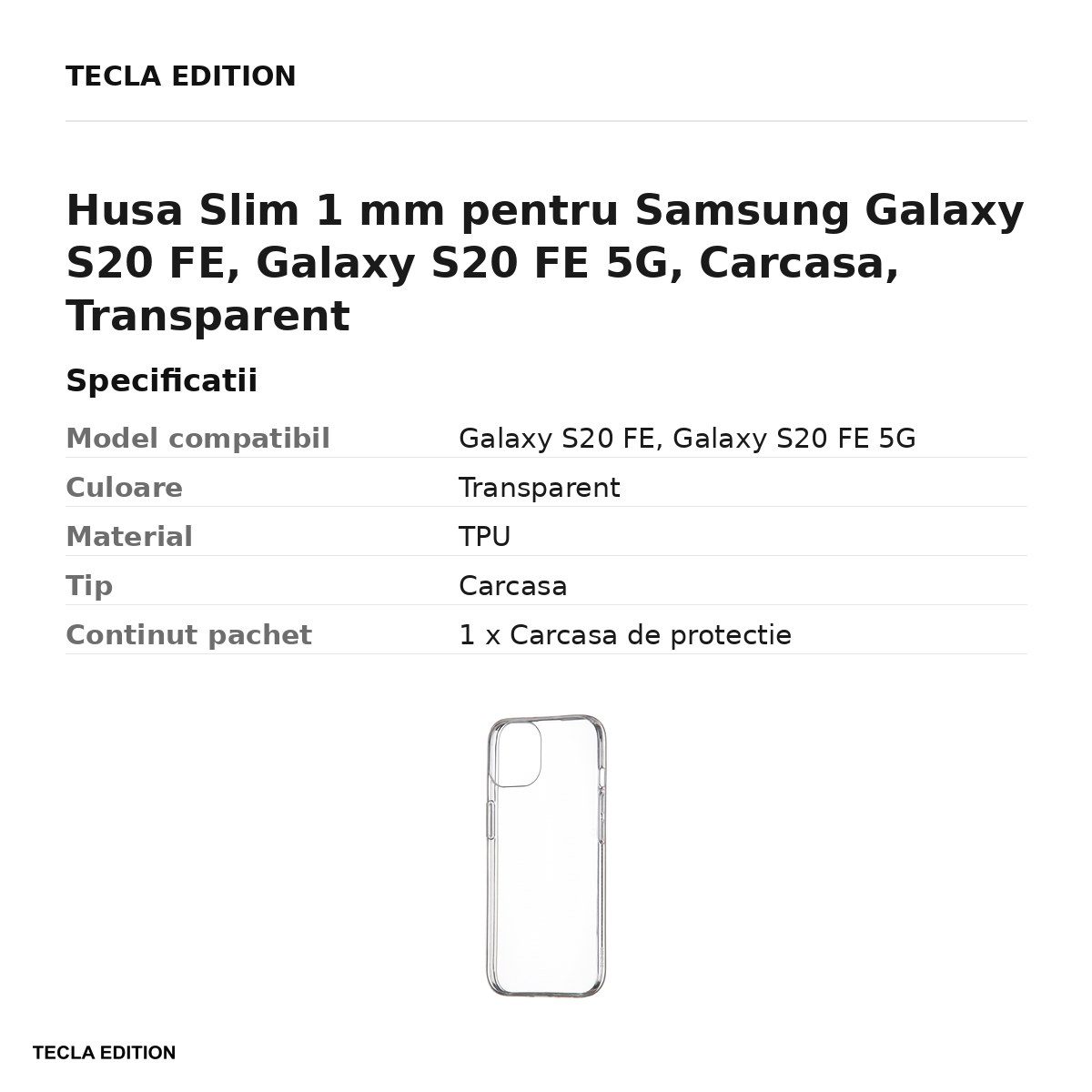 Husa Slim 1 mm pentru Samsung Galaxy S20 FE, Galaxy S20 FE 5G, Carcasa, Transparent [3]