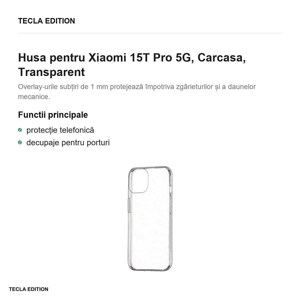Husa Slim 1 mm pentru Xiaomi 15T Pro 5G, Carcasa, Transparent [2]