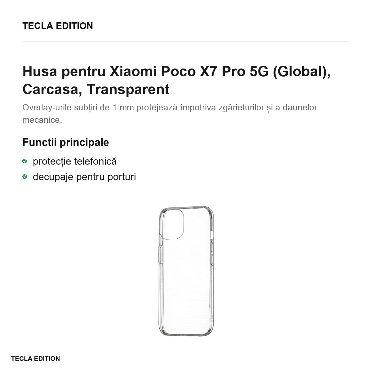 Husa Slim 1 mm pentru Xiaomi Poco X7 Pro 5G (Global), Carcasa, Transparent [2]