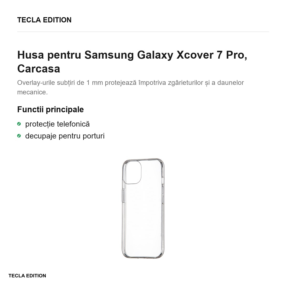 Husa Slim 1 mm Xcover pentru Samsung Galaxy Xcover 7 Pro, Carcasa, Transparent [2]
