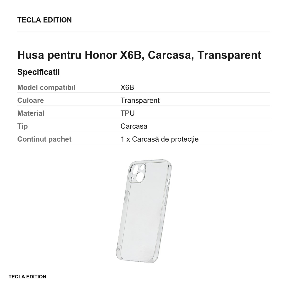 Husa Slim 2 mm pentru Honor X6B, Carcasa, Transparent [3]