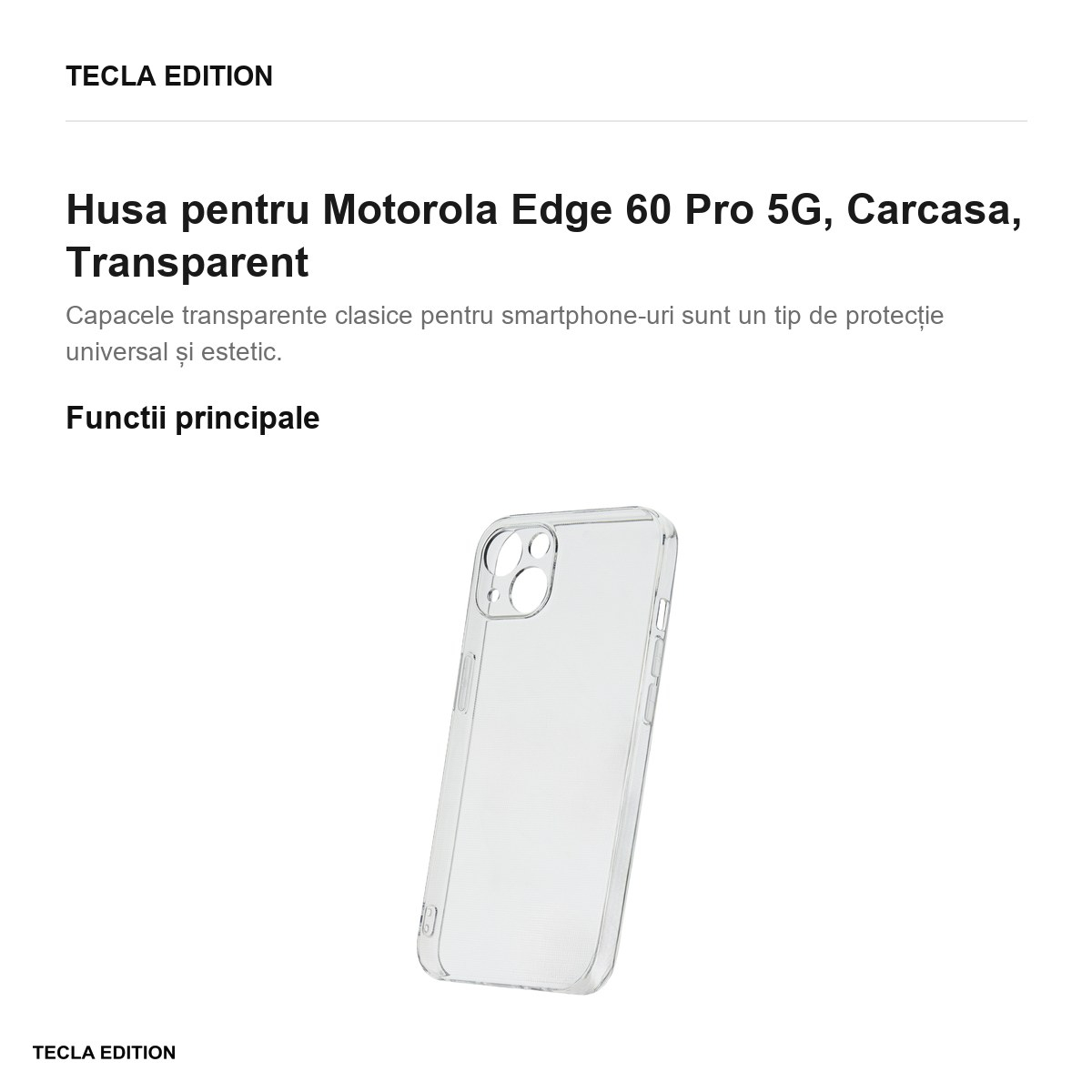 Husa Slim 2 mm pentru Motorola Edge 60 Pro 5G, Carcasa, Transparent [2]