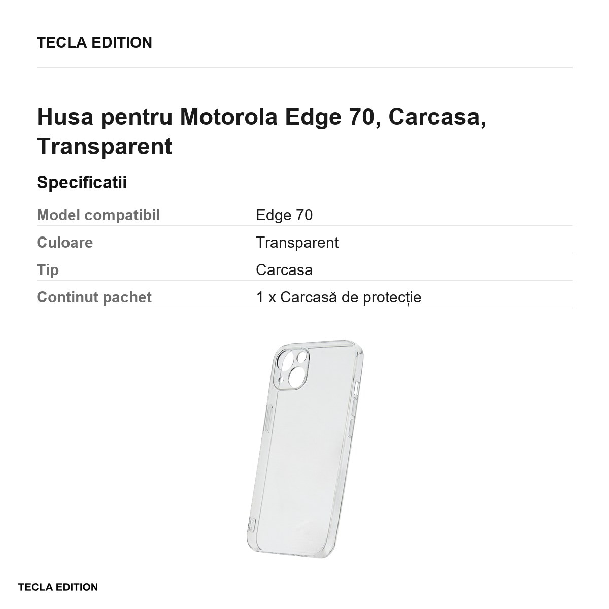Husa Slim 2 mm pentru Motorola Edge 70, Carcasa, Transparent [3]