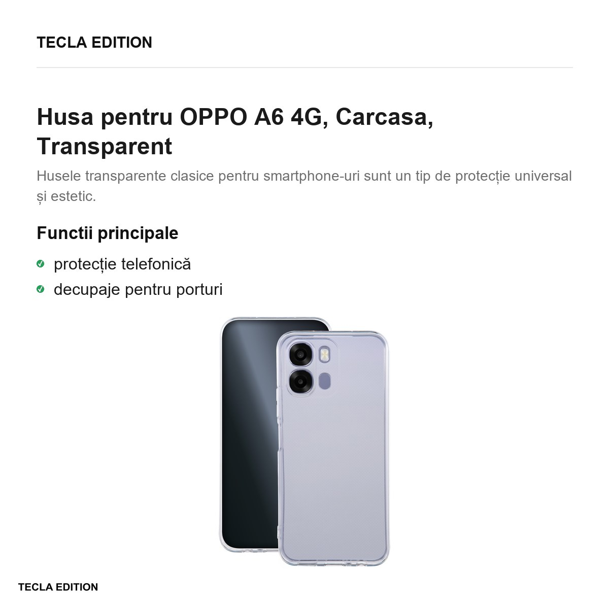 Husa Slim 2 mm pentru OPPO A6 4G, Carcasa, Transparent [2]