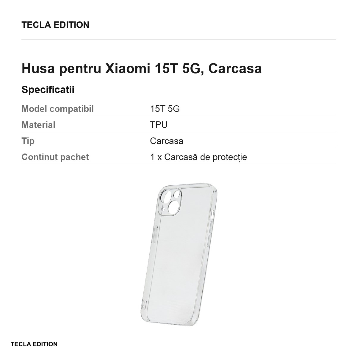 Husa Slim 2 mm pentru Xiaomi 15T 5G, Carcasa, Transparent [3]