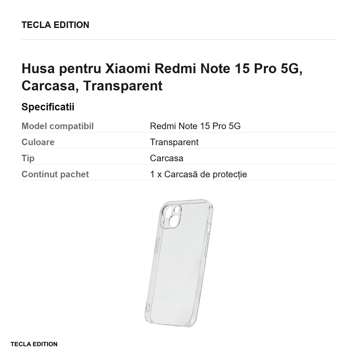 Husa Slim 2 mm pentru Xiaomi Redmi Note 15 Pro 5G, Carcasa, Transparent [3]