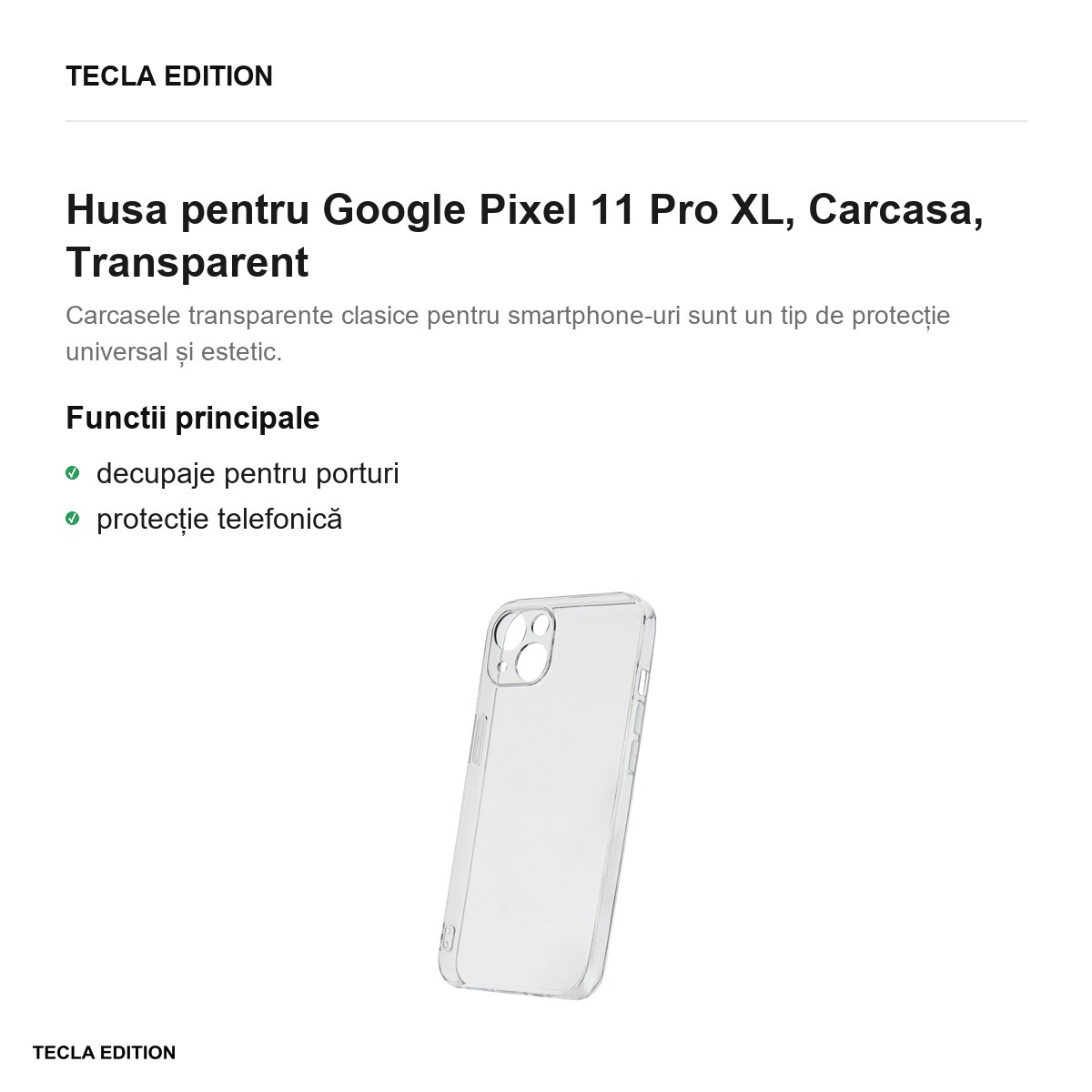 Husa Slim 2 mm XL pentru Google Pixel 11 Pro XL, Carcasa, Transparent [2]