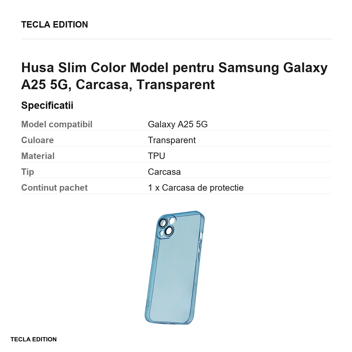 Husa Slim Color Model pentru Samsung Galaxy A25 5G, Carcasa, Albastru [3]