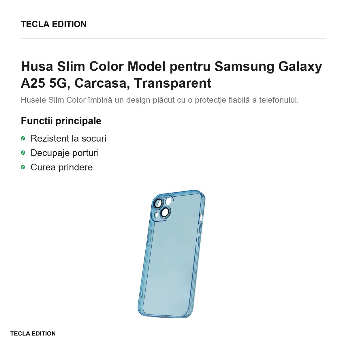 Husa Slim Color Model pentru Samsung Galaxy A25 5G, Carcasa, Albastru [2]