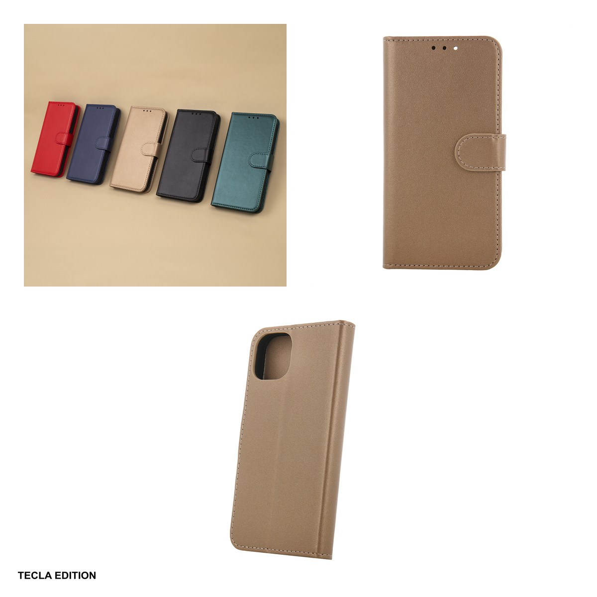 Husa Smart Classic pentru Motorola Moto E13, tip carte cu inchidere magnetica, Auriu [4]