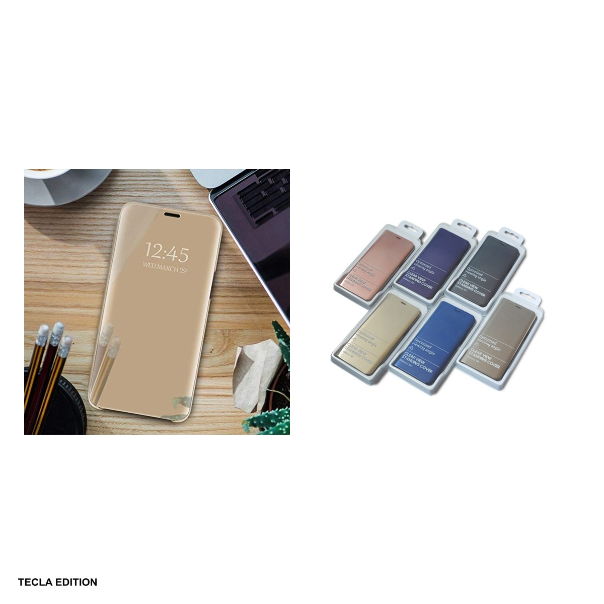 Husa Smart Clear View pentru Samsung Galaxy S23 FE, Carcasa, Auriu [5]