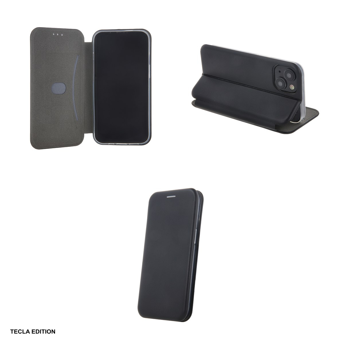 Husa Smart Diva pentru Samsung Galaxy A15 4G, Galaxy A15 5G, tip carte cu inchidere magnetica, Negru [5]