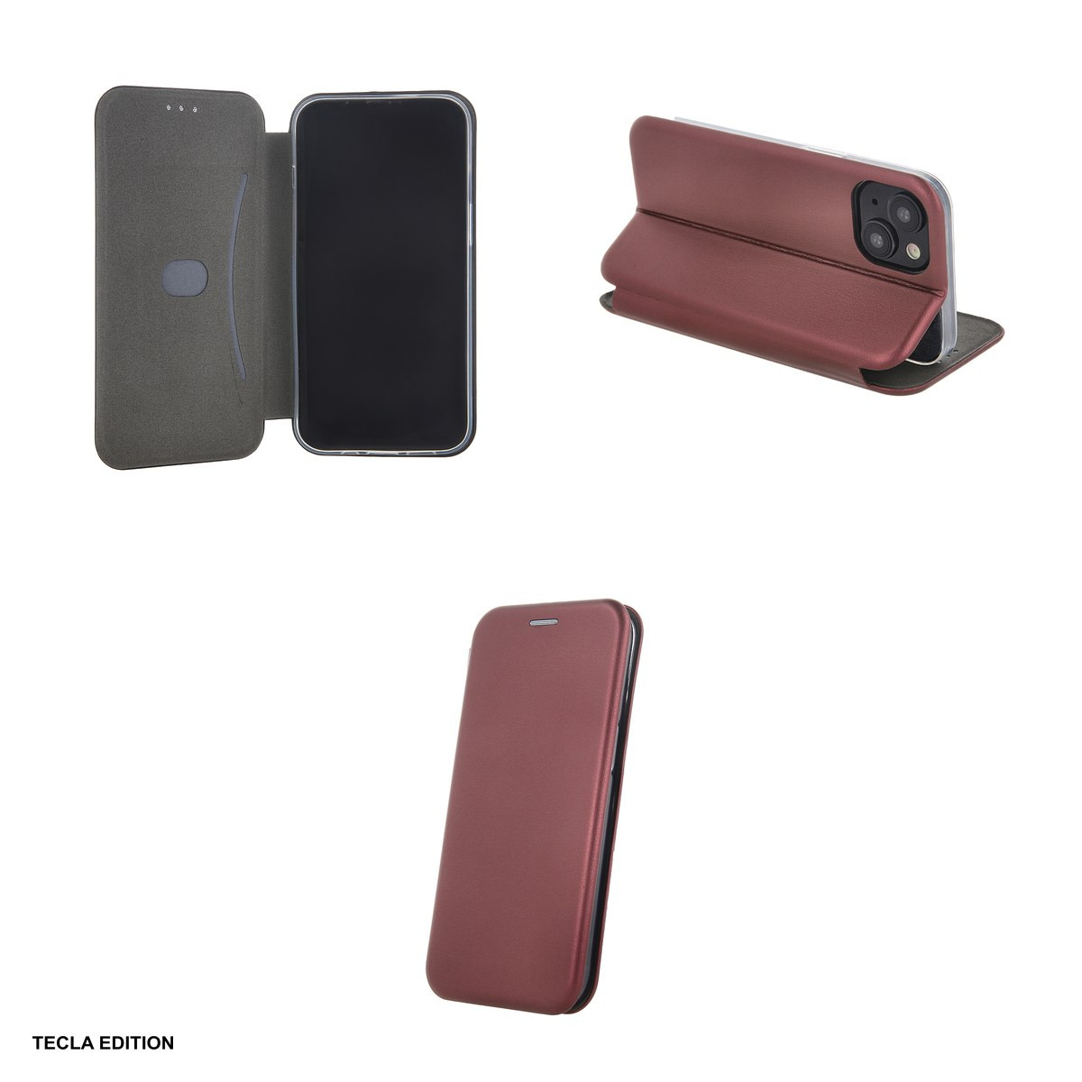Husa Smart Diva pentru Xiaomi Redmi 15 5G, Redmi 15 4G EU, tip carte cu inchidere magnetica, Visiniu [5]