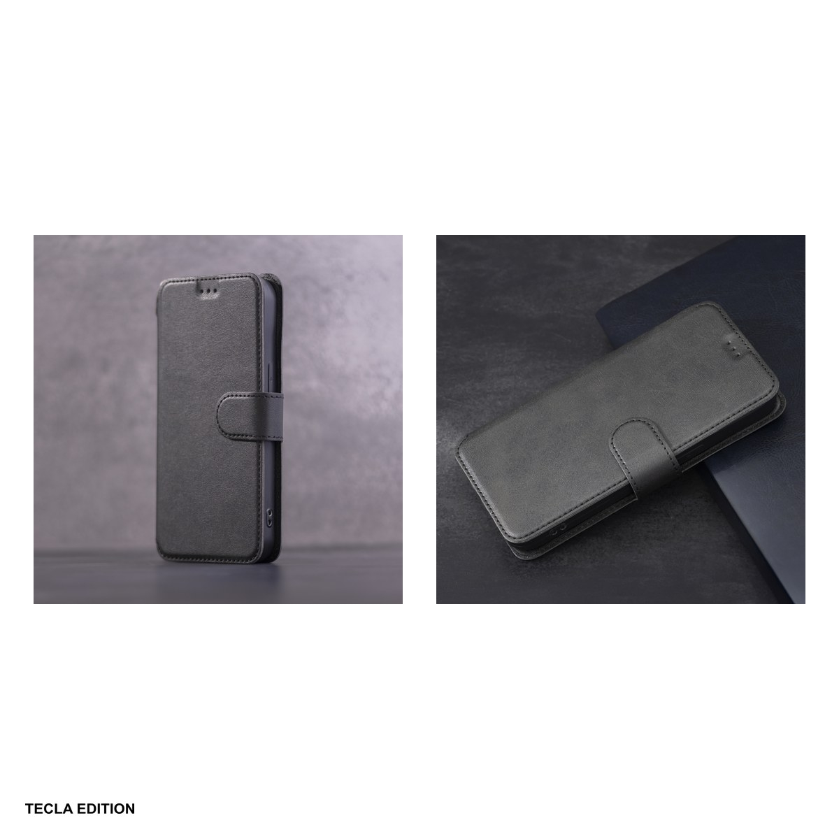 Husa Smart Light pentru Motorola Moto E14, Moto G04, Moto G24, tip carte cu inchidere magnetica, Negru [5]