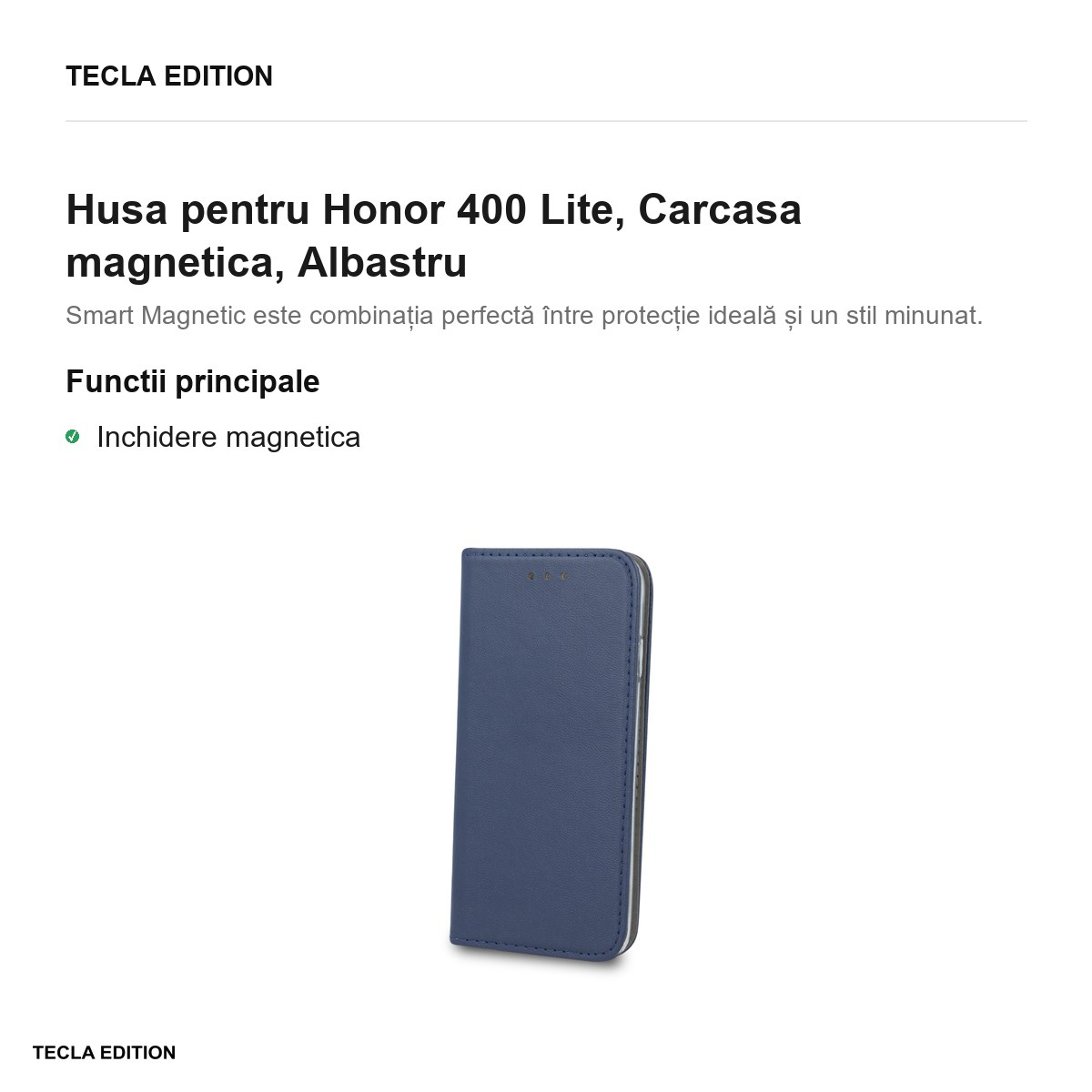 Husa Smart Magnetic pentru Honor 400 Lite, tip carte cu inchidere magnetica, Albastru [2]