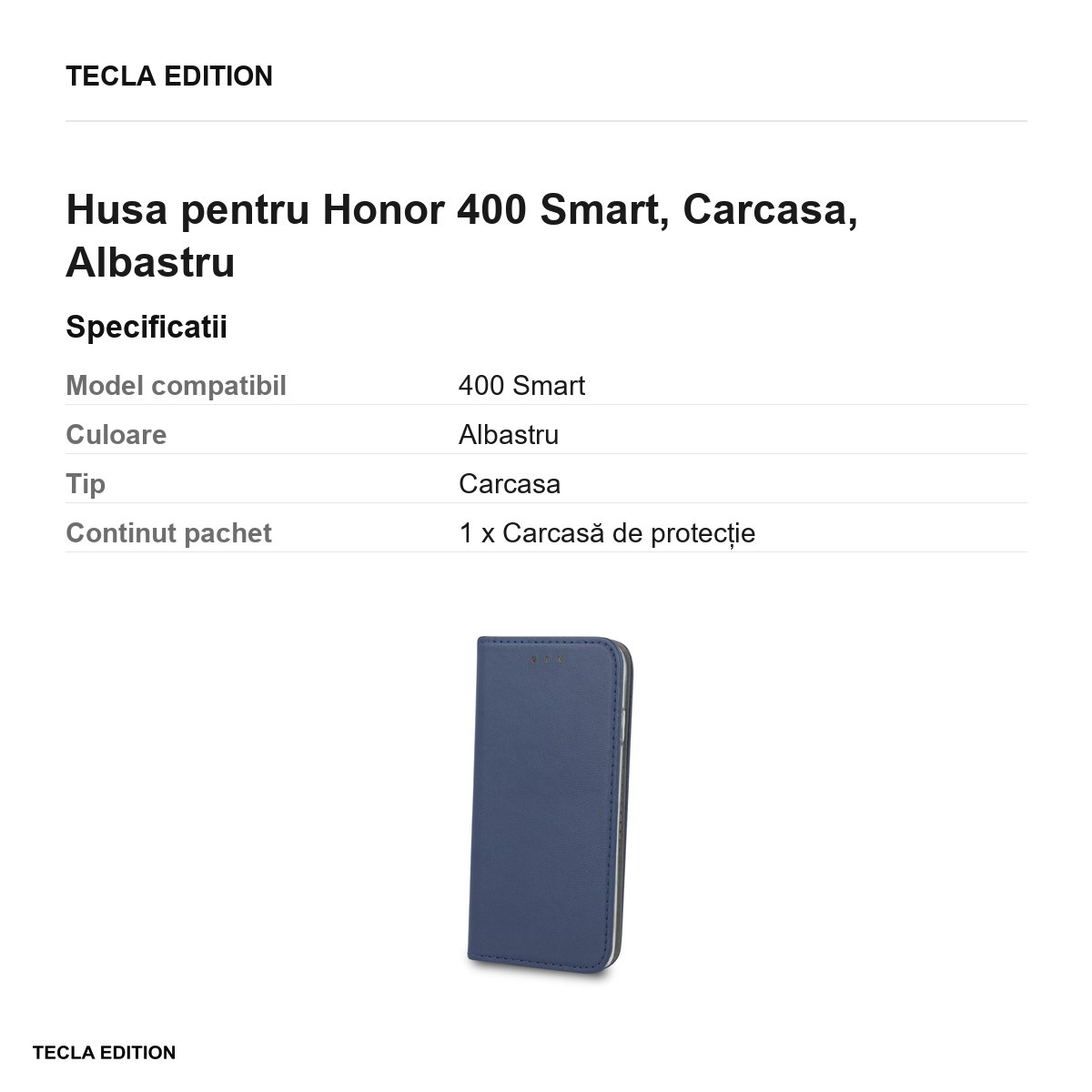 Husa Smart Magnetic pentru Honor 400 Smart, tip carte, Albastru [3]