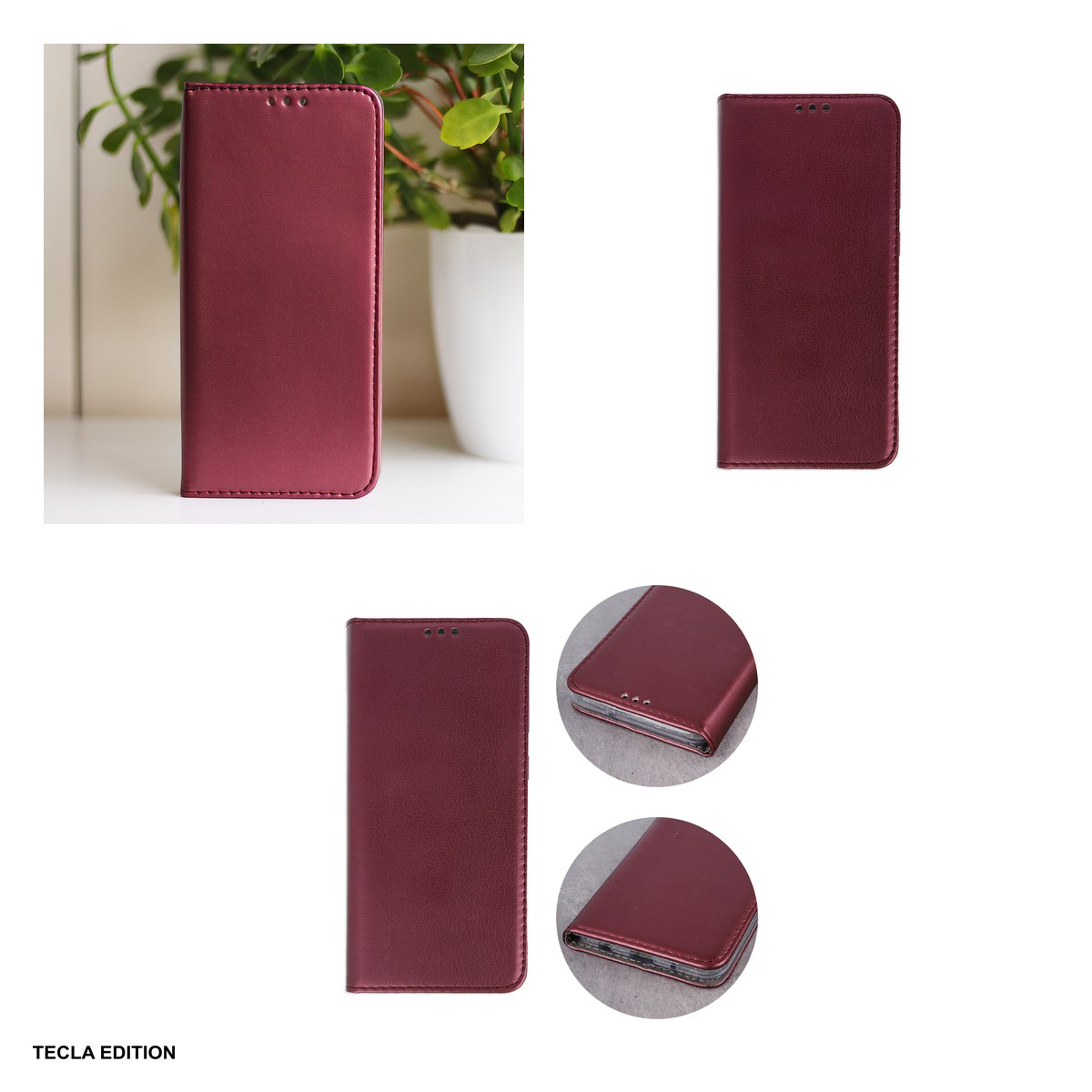 Husa Smart Magnetic pentru Honor X70, Magic 8 Lite, tip carte cu inchidere magnetica, Visiniu [4]