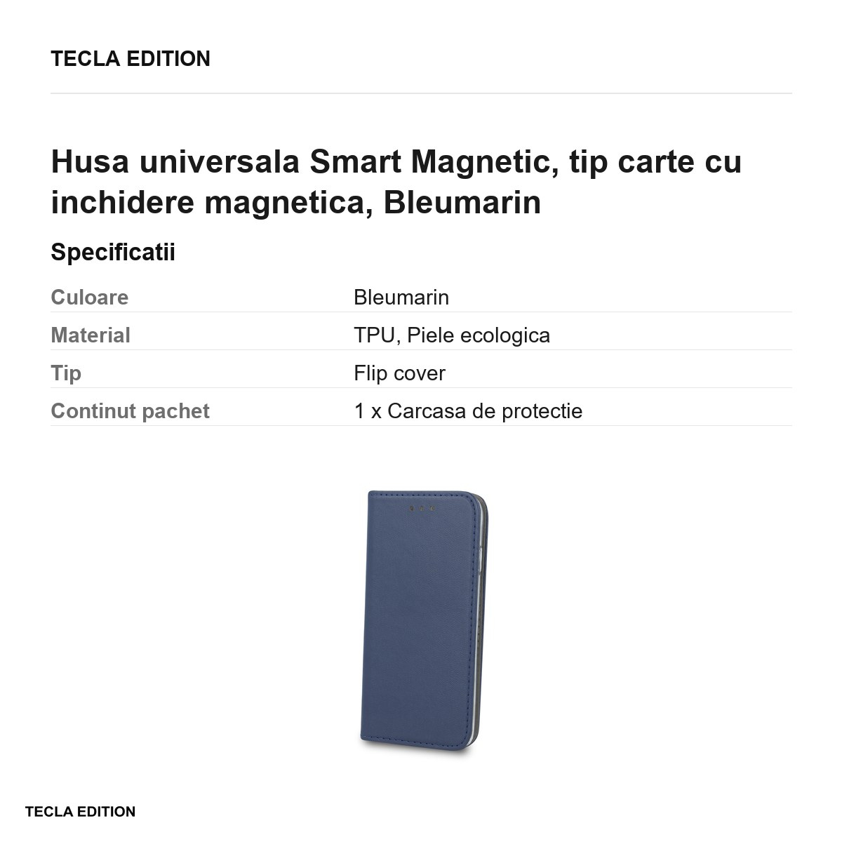 Husa Smart Magnetic pentru Xiaomi 17T Pro, tip carte cu inchidere magnetica, Bleumarin [3]
