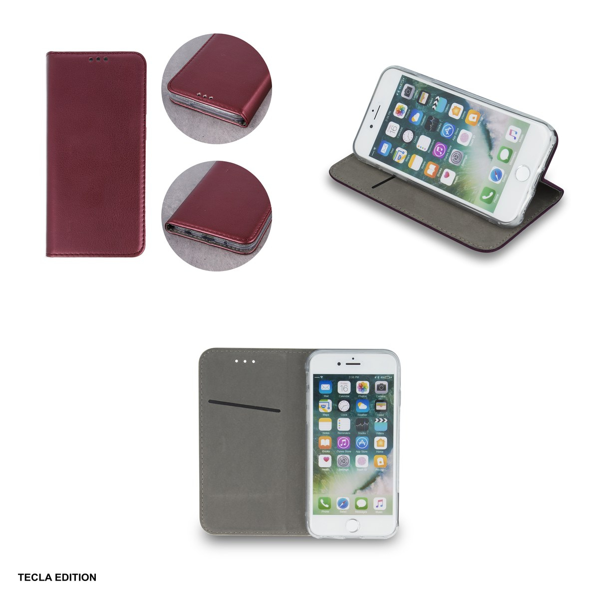 Husa Smart Magnetic pentru Xiaomi 17T, tip carte cu inchidere magnetica, Visiniu [6]