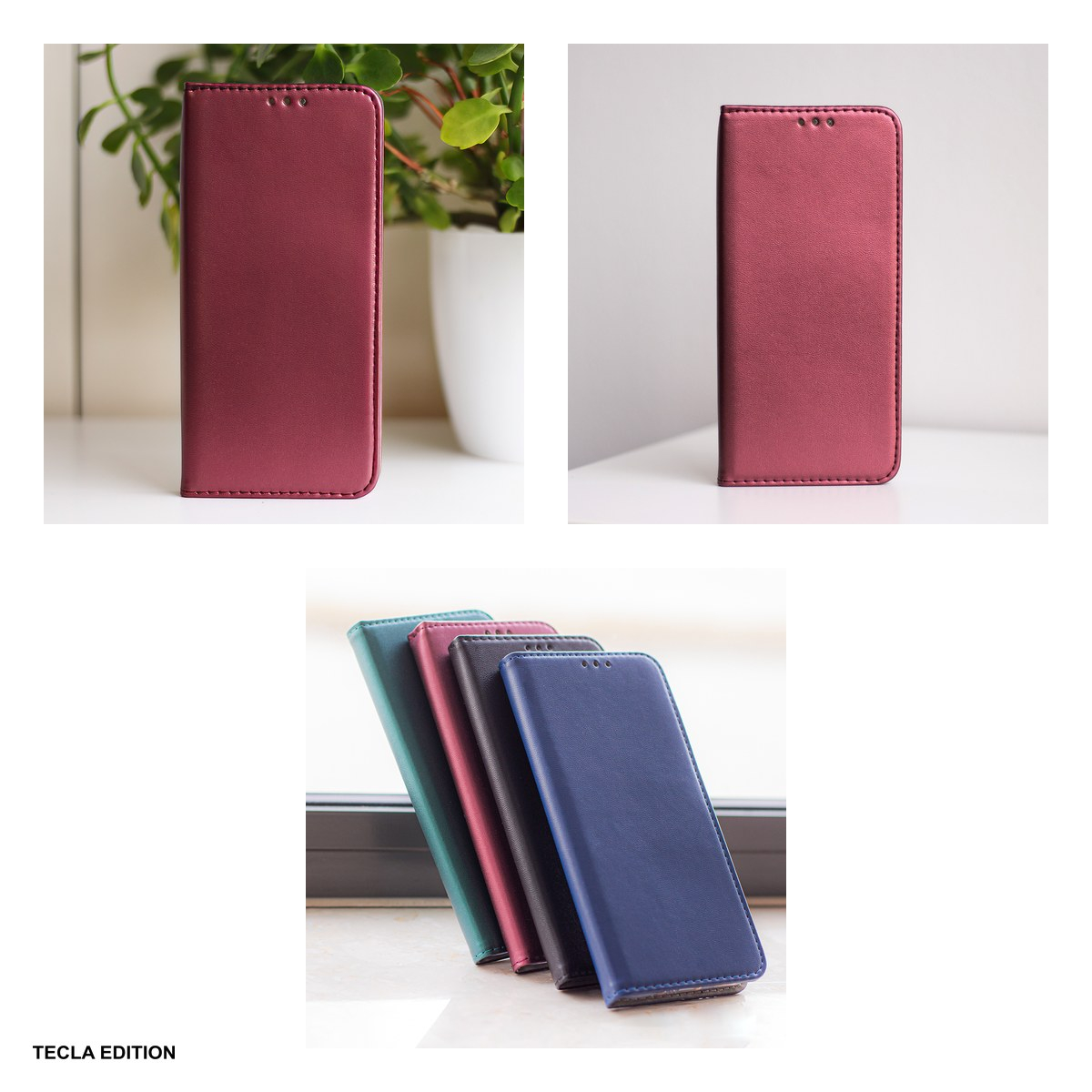 Husa Smart Magnetic pentru Xiaomi 17T, tip carte cu inchidere magnetica, Visiniu [4]