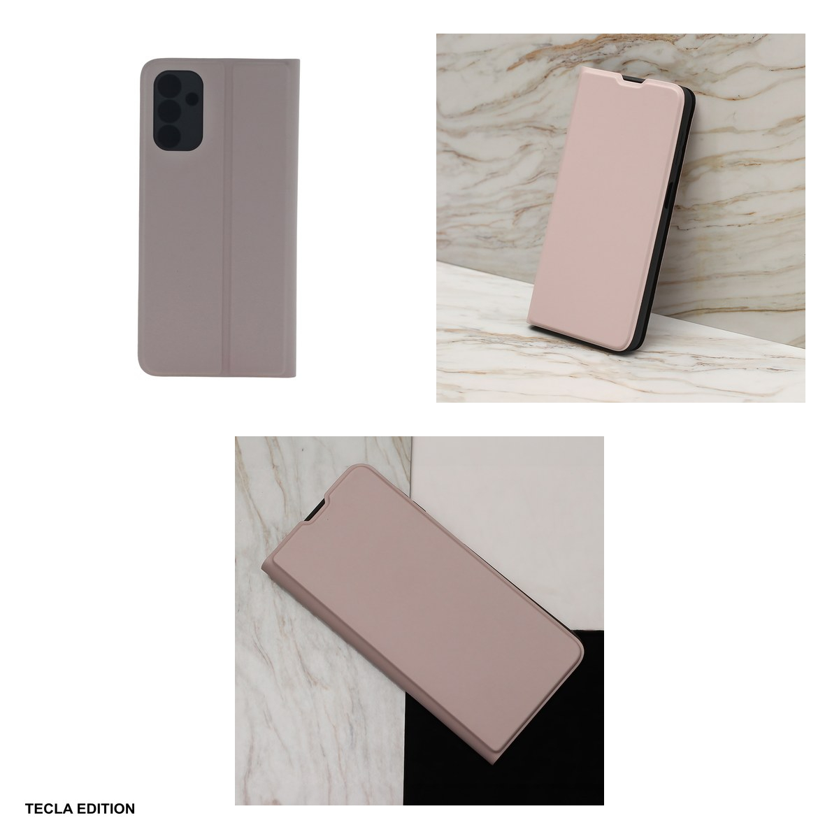 Husa Smart Soft nude pentru Motorola Moto E13, tip carte cu inchidere magnetica, Bej [5]