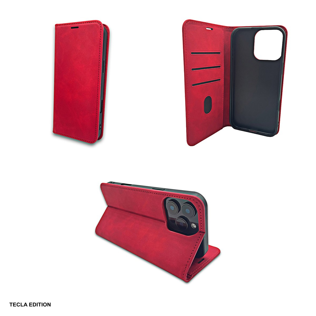 Husa Smart Suede pentru Honor 400 Lite, tip carte cu inchidere magnetica, Rosu [4]