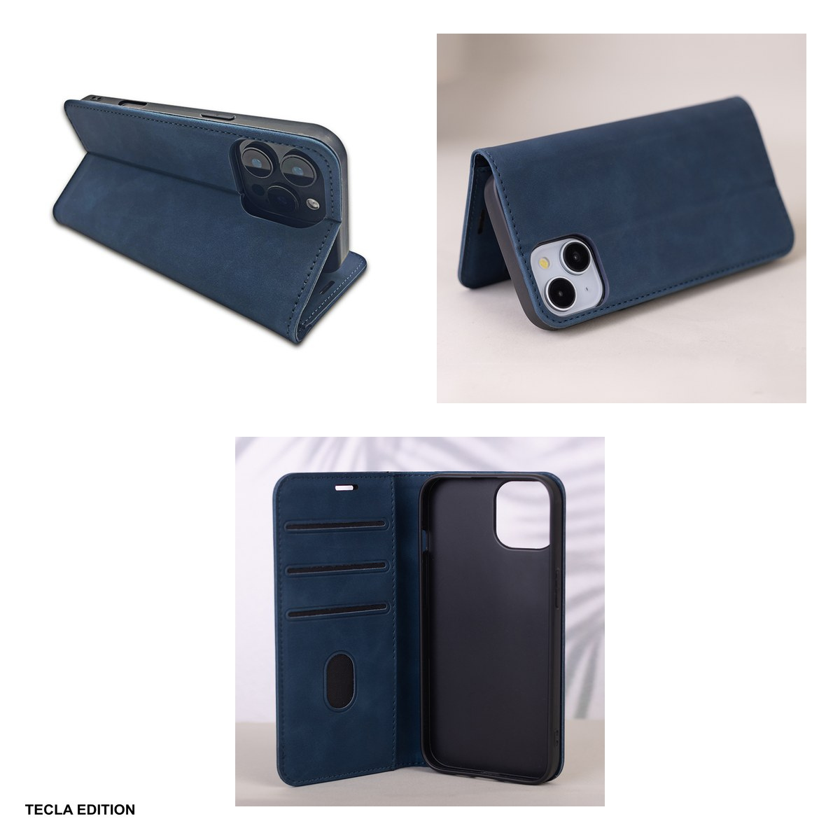 Husa Smart Suede pentru Samsung Galaxy A16 5G, Galaxy A16 4G, tip carte cu inchidere magnetica, Albastru [5]