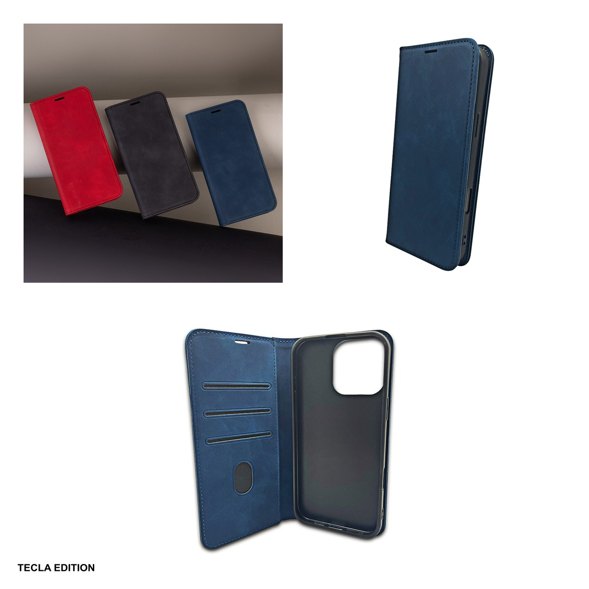 Husa Smart Suede pentru Samsung Galaxy A16 5G, Galaxy A16 4G, tip carte cu inchidere magnetica, Albastru [4]