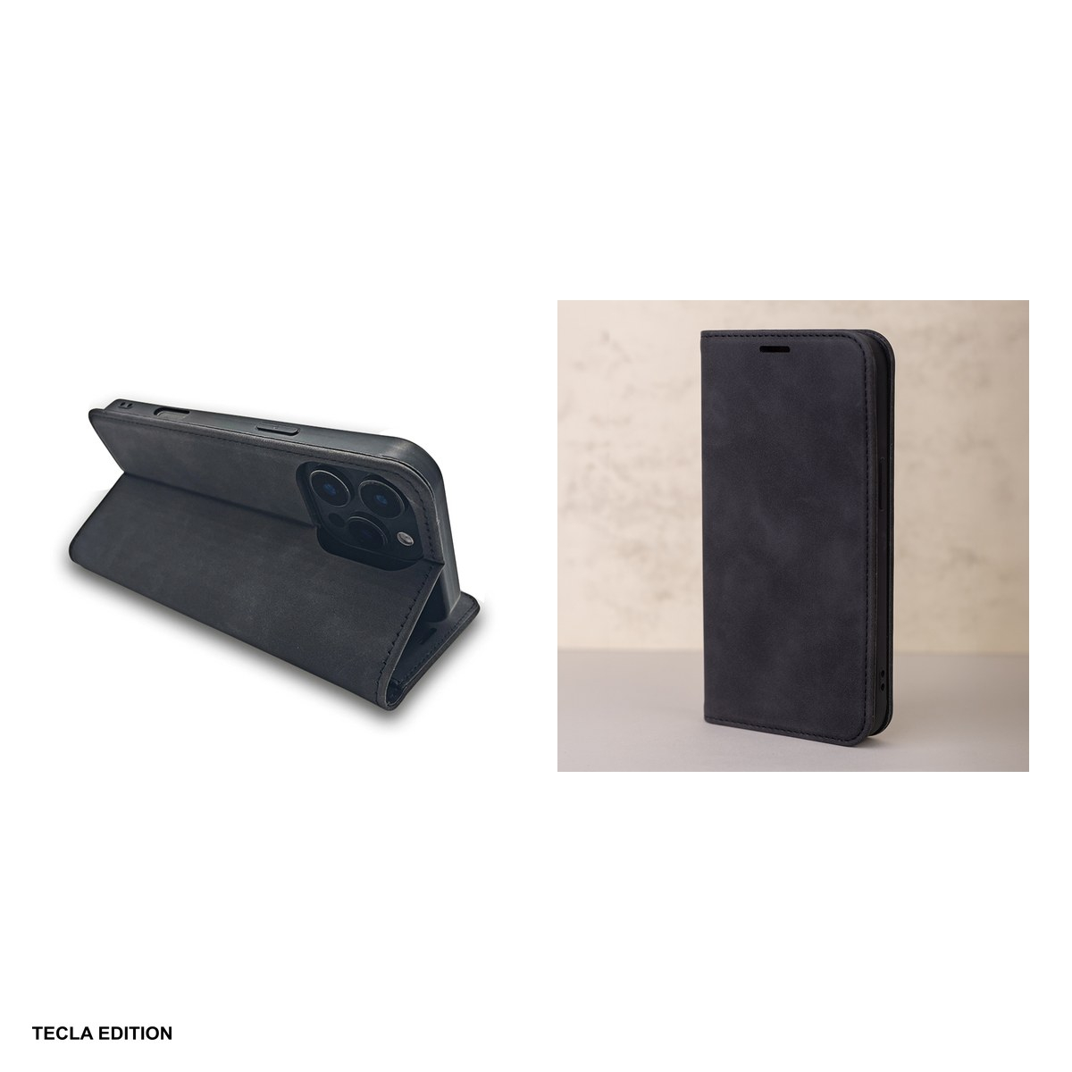 Husa Smart Suede pentru Samsung Galaxy S25, tip carte cu inchidere magnetica, Negru [5]