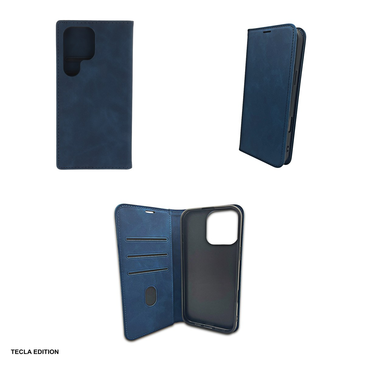 Husa Smart Suede pentru Samsung Galaxy S25 Ultra, tip carte cu inchidere magnetica, Albastru [4]