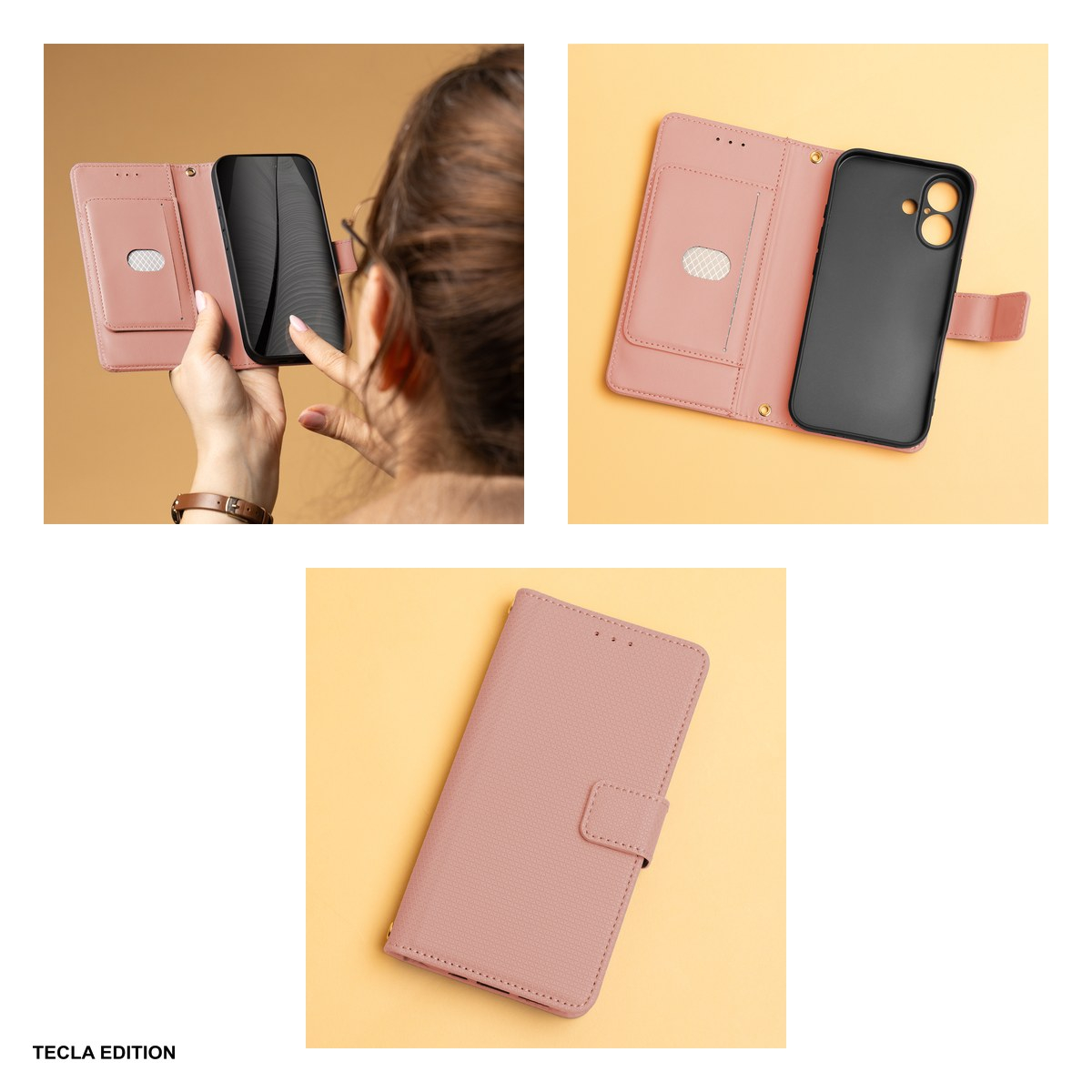 Husa Smart Triangle pentru OPPO A5 5G, tip carte, Roz [5]