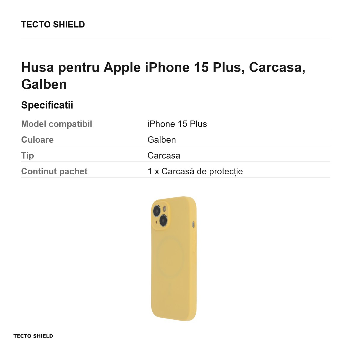 Husa Soft Touch Mag pastel pentru Apple iPhone 15 Plus, Carcasa, Galben [3]