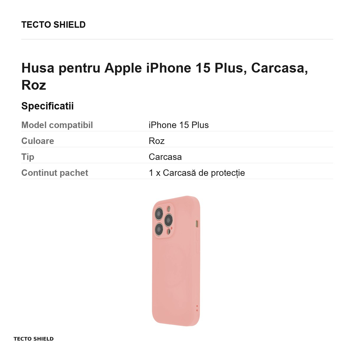 Husa Soft Touch Mag pastel pentru Apple iPhone 15 Plus, Carcasa, Roz [3]
