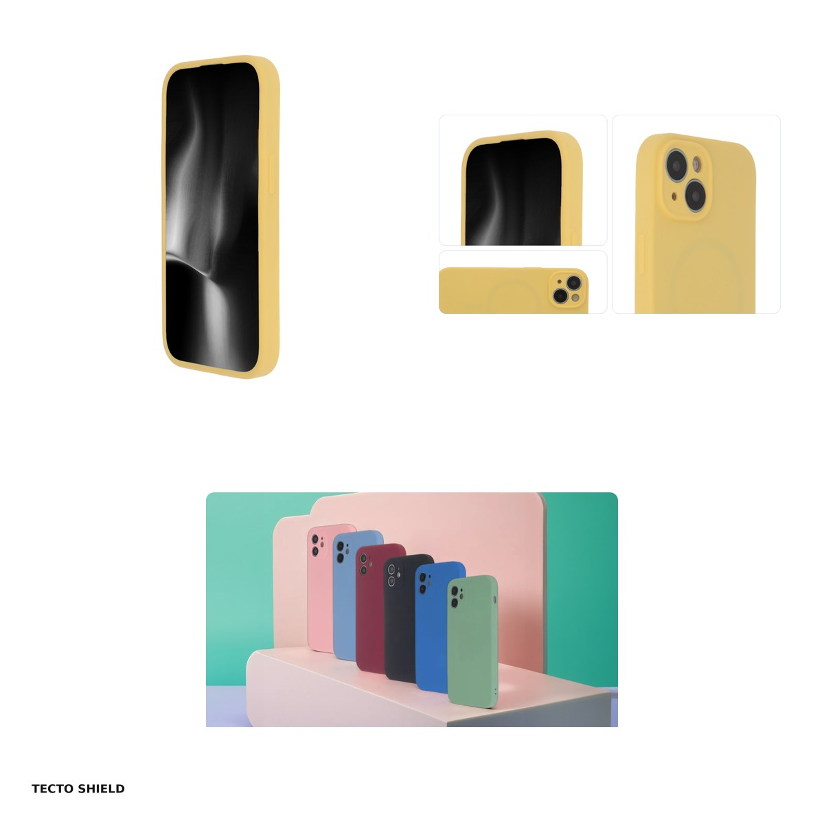Husa Soft Touch Mag pastel pentru Apple iPhone 15 Pro Max, Carcasa, Galben [4]