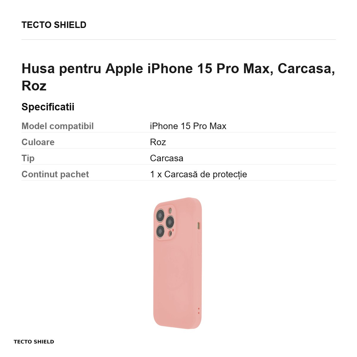 Husa Soft Touch Mag pastel pentru Apple iPhone 15 Pro Max, Carcasa, Roz [3]