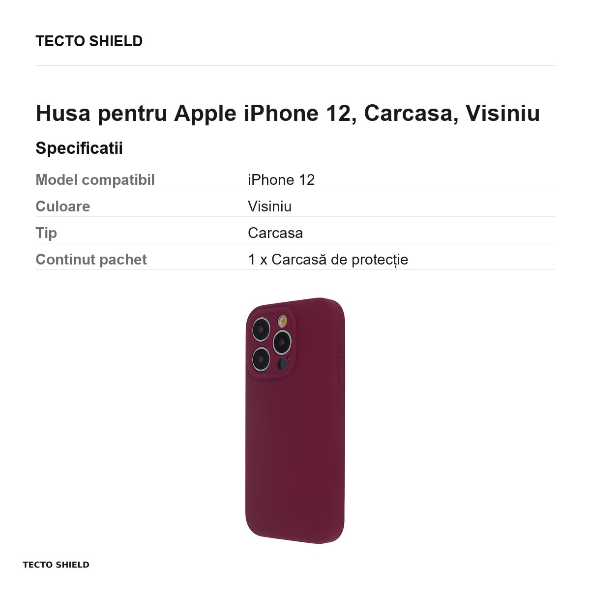 Husa Soft Touch Mag pentru Apple iPhone 12, Carcasa, Visiniu [3]