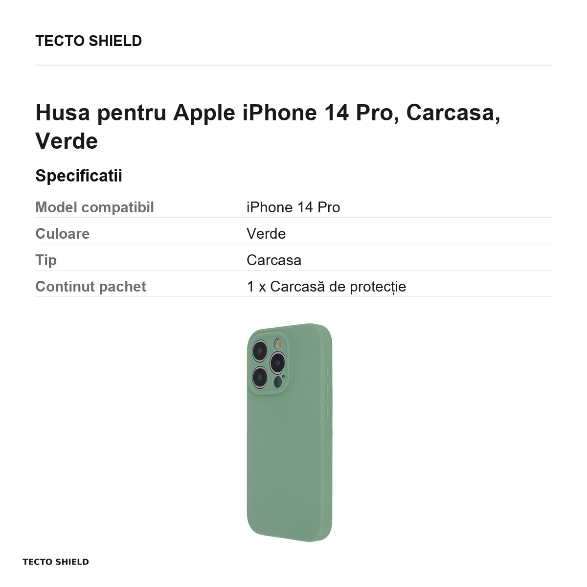 Husa Soft Touch Mag pistachio pentru Apple iPhone 14 Pro, Carcasa, Verde [3]
